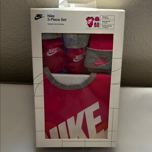 Nike Pink and Gray Baby Outfit Set